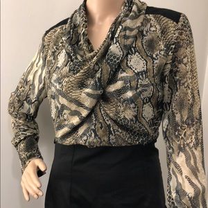 Italian designer snake print animal dress 36 S